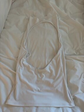 Aritzia White Open-Back Tank Top